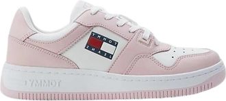 Tommy Jeans Retro Basket Leather Pink Sneakers - Heren - Sneakers - Roze - 38 EU - Leer - Schoenen