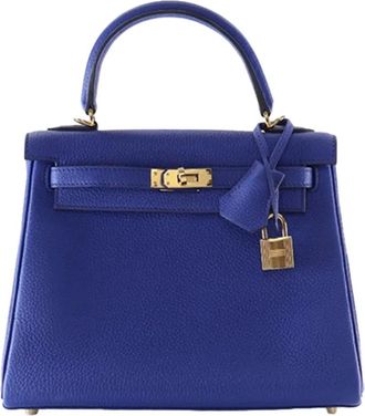 Herm&egrave;s Borsa a tracolla Kelly II Retourne 25 in pelle Togo 2022 - Blu