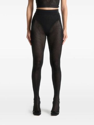 Mani&egrave;re De Voir contour knit footsie trousers - Black