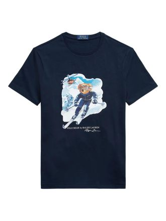 Polo Ralph Lauren T-Shirt Polo Bear Skiing Custom Slim-Fit-Uomo