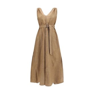 Brunello Cucinelli Beige Cotton Casual Womens Dress