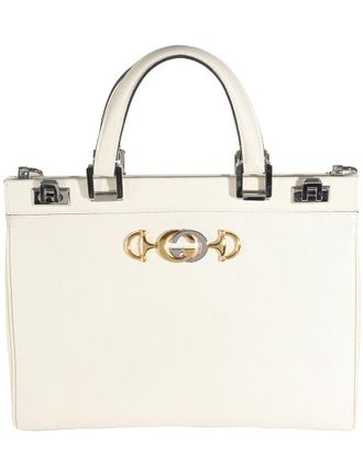 Gucci White Leather Medium Zumi Top Handle Bag (Authentic Pre-Loved)