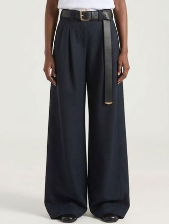 Givenchy Pantaloni wide leg in cotone a vita alta con pinces