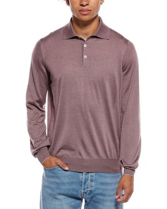 Brunello Cucinelli Cashmere & Silk-Blend Knit Polo Shirt