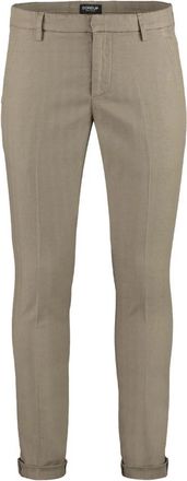 Dondup Nauwsluitende katoenmix pantalon met tailoring - Heren - Slim Fit Broeken - Bruin - W36 - Katoen - Broeken