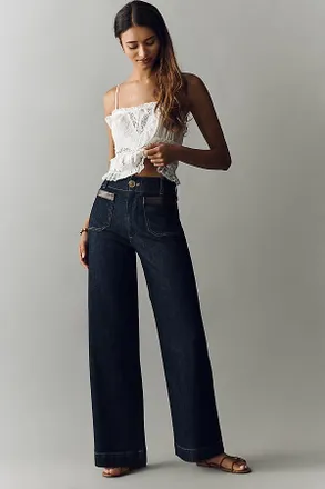 Maeve Colette High-Rise Wide-Leg Full-Length Jeans