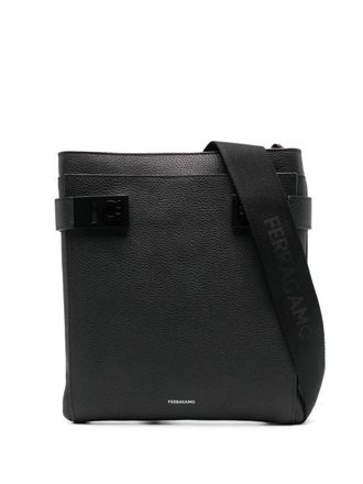 Ferragamo Borsa messenger con chiusura Gancini - Nero