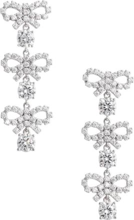 Self Portrait Self Portrait Crystal Micro Bow Tiered Earrings