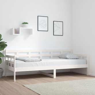 vidaXL Sof&aacute; Cama Madera Maciza De Pino Blanco 80x200 Cm Vidaxl