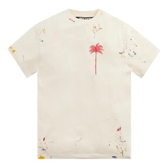 Palm Angels Palm Tree Painted T-shirt Off White Red PMAA001S22JER0030325