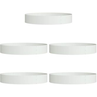 vidaXL Garden Planters 5 pcs White 120 x 120 x 20 cm Steel Vidaxl