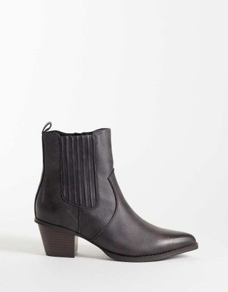 Asos stivaletti chelsea western con tacco cubano in marrone invecchiato