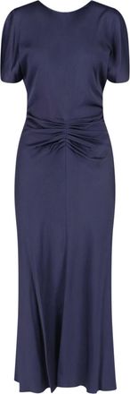 Victoria Beckham Midi-Length Dress with Fitted Waist and Subtle Ruching