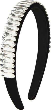 Tasha Crystal Embellished Padded Velvet Headband in Black at Nordstrom