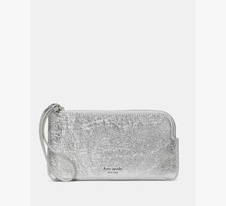 Kate Spade New York Zippy Crinkle Metallic Wristlet