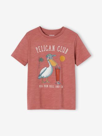 Vertbaudet Jungen T-Shirt, Tierprint terracotta