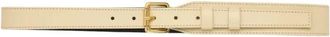 Erika Cavallini Semi Couture Riem met Ronde Gouden Gesp - unisex - Riemen - Wit - L - Leer - Accessoires