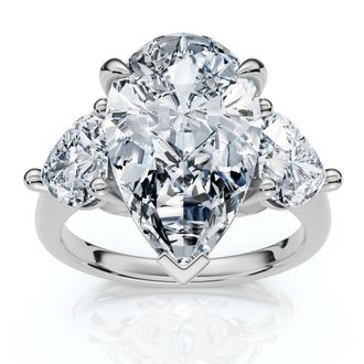 Pompeii3 5 1/2Ct Pear & Heart Certified Diamond Engagement Ring Lab Grown
