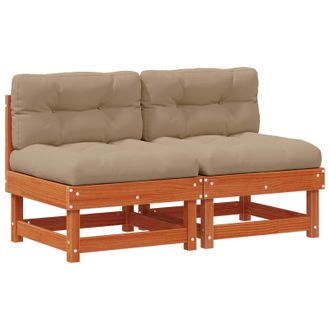 vidaXL 2 Pieza Unidades De Sof&aacute; Seccional Madera De Pino Macizo Vidaxl