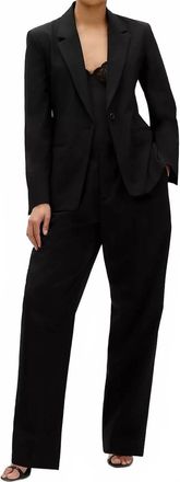 Calvin Klein Refined Stretch Cinch Blazer In Black