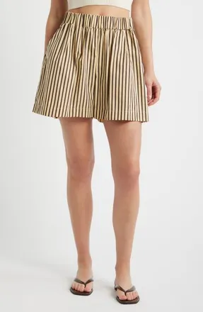 Faithfull The Brand Clemente Striped Cotton Shorts in Carmen Stripe-Sand Cider at Nordstrom, Size X-Small