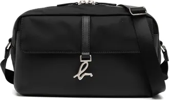 agn&egrave;s b. logo-plaque detail cross body bag - women - Polyester/Calf Leather/Nylon - OS - Black