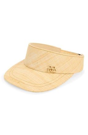 Ruslan Baginskiy Monogram Straw Visor in Natural Straw at Nordstrom
