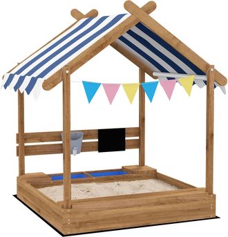 OUTSUNNY Arenero para ni&ntilde;os 124x116x146 cm marr&oacute;n