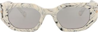 Philipp Plein 51mm Rectangular Sunglasses in Ivory Ivory Grey at Nordstrom Rack