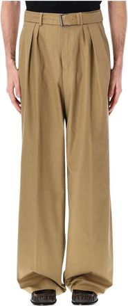 Dries Van Noten Broeken, Heren, Bruin, L, Wijde Pijpen Broek