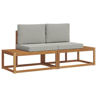 vidaXL Conjunto De Sof&aacute;s De Exterior Con Coj&iacute;n 2 Pcs Natural Vidaxl