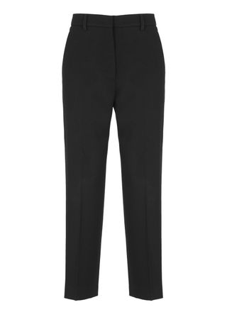 Lanvin Tailored Black Wool Trousers with Hidden Closure