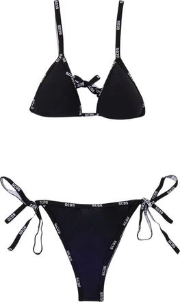 GCDS Bikini met logobandjes - Dames - Bikinis - Zwart - XS - Badmode