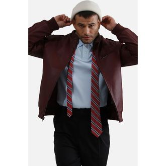 Members Only Mens Faux Leather Iconic Racer Jacket in Burgundy at Nordstrom, Size Xx-Large