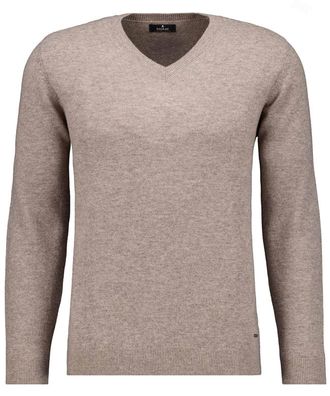 Ragman Rundhalspullover RAGMAN, Herren, Gr. 58, braun (camel), 90% Wolle 10% Cashmere, V-Ausschnitt, Pullover Rundhalspullover