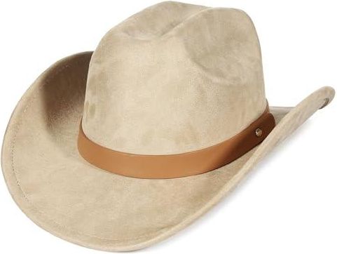 Chapeau Cowboy En Cuir Marron - Style Western Vintage, Bord Incurvé - Unisexe Tailles S à XL - 3