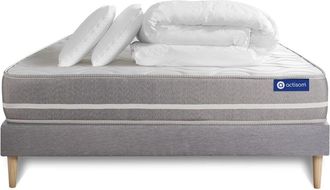 Actisom Pack colch&oacute;n gris espuma viscoel&aacute;stica 140 x 190