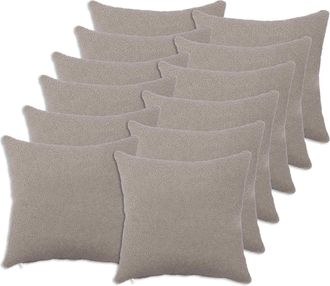 vidaXL Funda De Almohada 12 Pcs Heerlen Gris Claro 40 X 40 Cm Boucl&eacute; Vidaxl