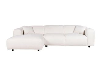VENTE-UNIQUE.COM Sof&aacute; rinconera tela blanco