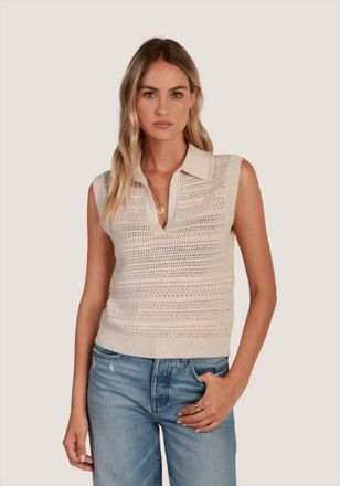 Dylan Blair Polo Sweater In Oatmeal