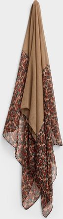 Simons Womens Abstract flower block lightweight scarf