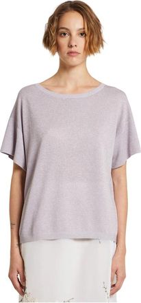 iBlues Korte Mouw Ronde Hals Sweater - Dames - Blouses - Paars - S - Overhemden
