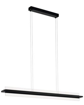 Eglo Eglo Spadafora 1 Light Integrated Led Linear Pendant With Black Finish & Clear Acrylic Diffuser