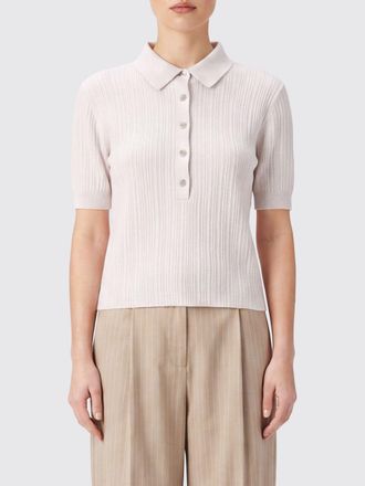 Allude Polo slim fit in maglia di 100% cashmere con paramontura a cinque bottoni