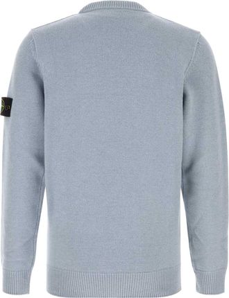 Stone Island Mens Light Blue Wool Blend Sweater Grey Exterior: Virgin Nylon Maglieria