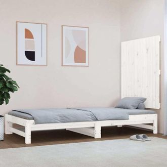 vidaXL Cabecero De Cama Pared Madera Maciza Pino Blanco 82,5x3x90 Cm Vidaxl