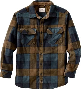 Legendary Whitetails Mens Navigator Fleece Button Up Shirt, Blue Moon Square, XX-Large