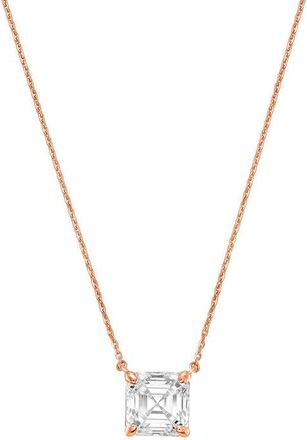 Diana M. Jewels 14kt rose gold lab grown asscher cut east west diamond pendant weighing 4.00 ct