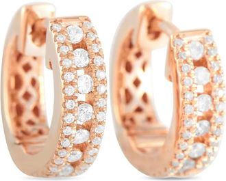 Luxury Bazaar Orecchini a cerchio in oro rosa 14 carati con diamanti
