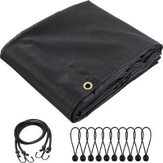 OEM Lona Para Cami&oacute;n Volquete, Malla Resistente, Dise&ntilde;o De Doble Bolsillo, Negra, 2,13 X 4,99 M (7 X 16 Pies)